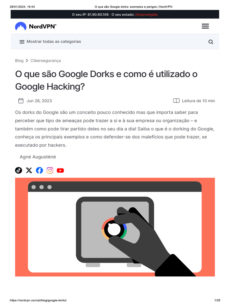 Google Dorks: Exemplos e Riscos | PDF | Segurança de computadores ...