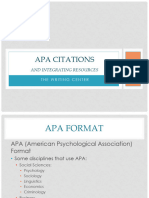 APA and Integrating Sources