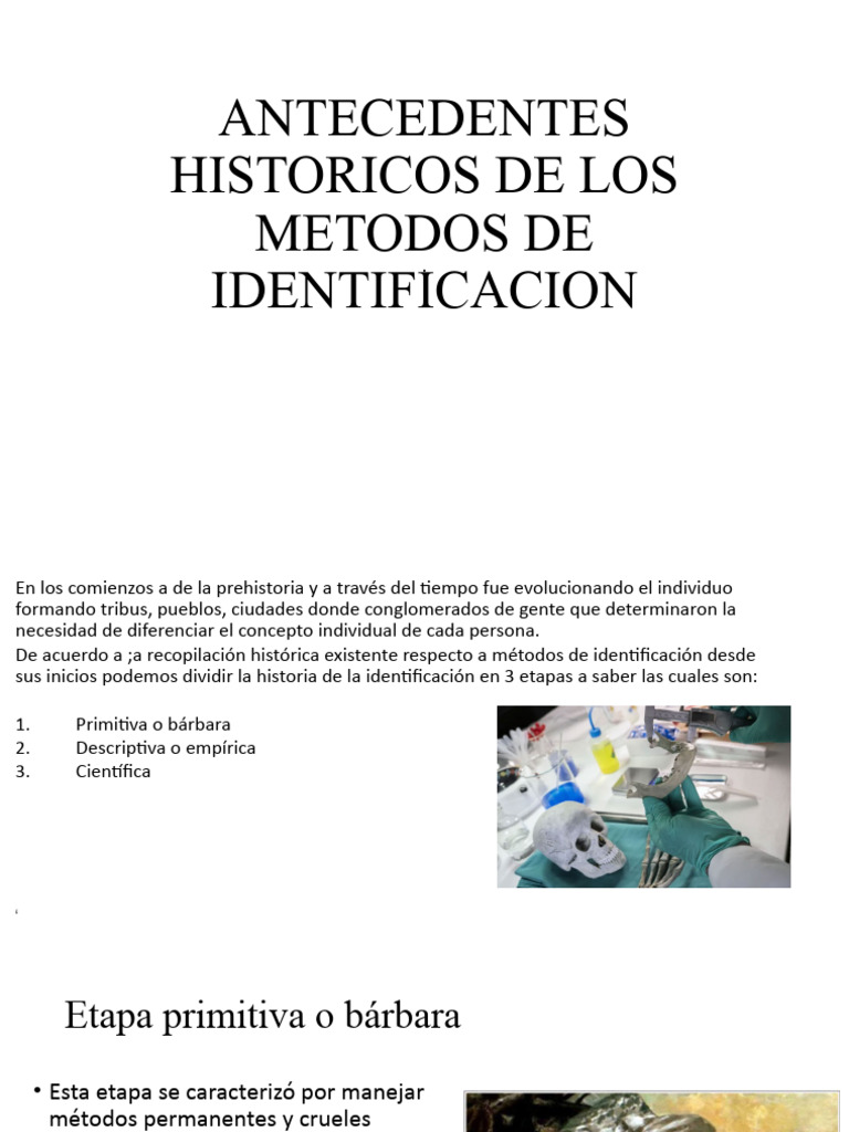 Historia de Métodos de Identificación | PDF