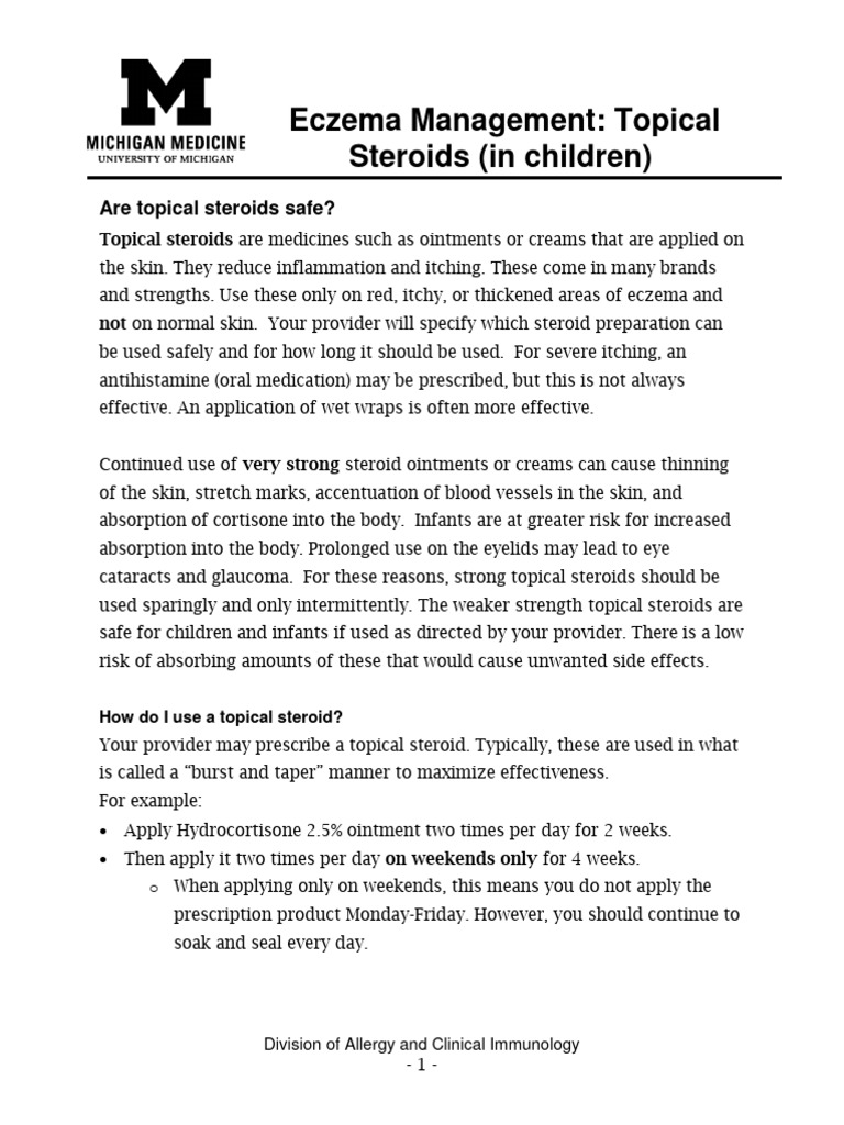 Eczema Topical Steroids | PDF | Topical Medication | Corticosteroid
