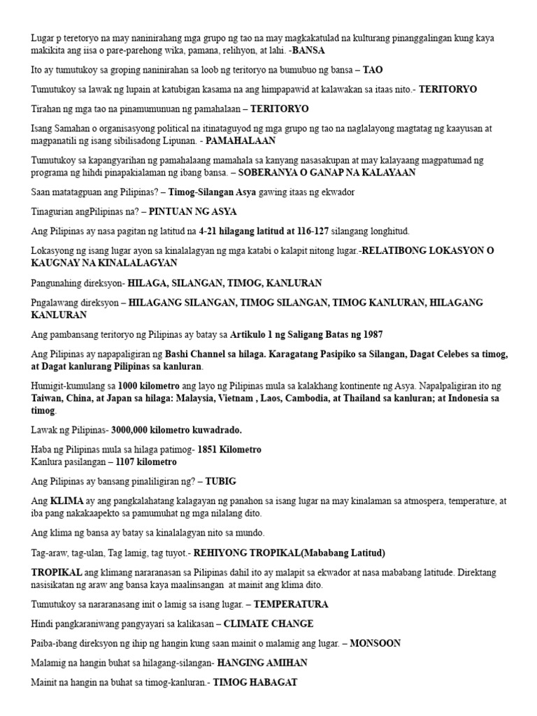 Pop Quiz Reviewer in Araling Panlipunan 4 To 6 PDF