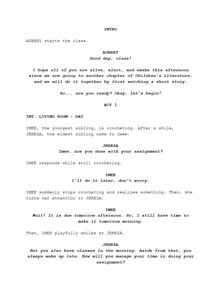 Story Group 4 SCRIPT | PDF | Plot (Narrative)