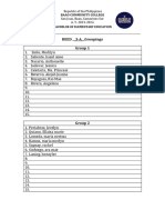 BEED Groupings Format