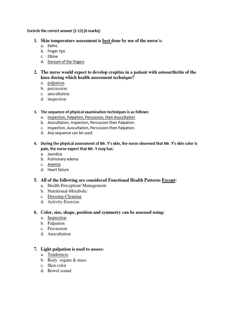 Physicalassessmentquiz DR 131205021514 Phpapp02 | PDF | Physical ...