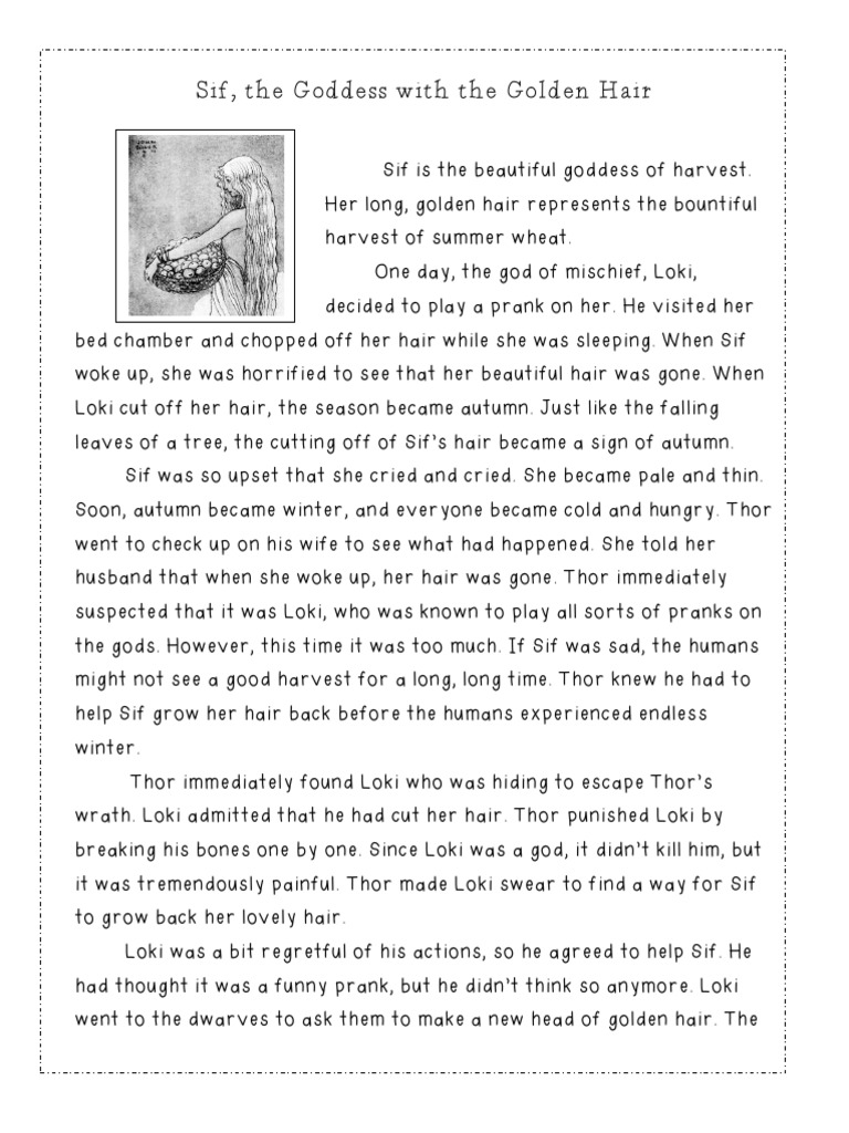Sif, The Goddess With The Golden Hair | PDF | Loki