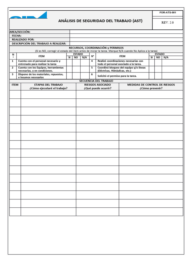 Checklist de Seguridad para Tareas Laborales | PDF | Agua | Química Física