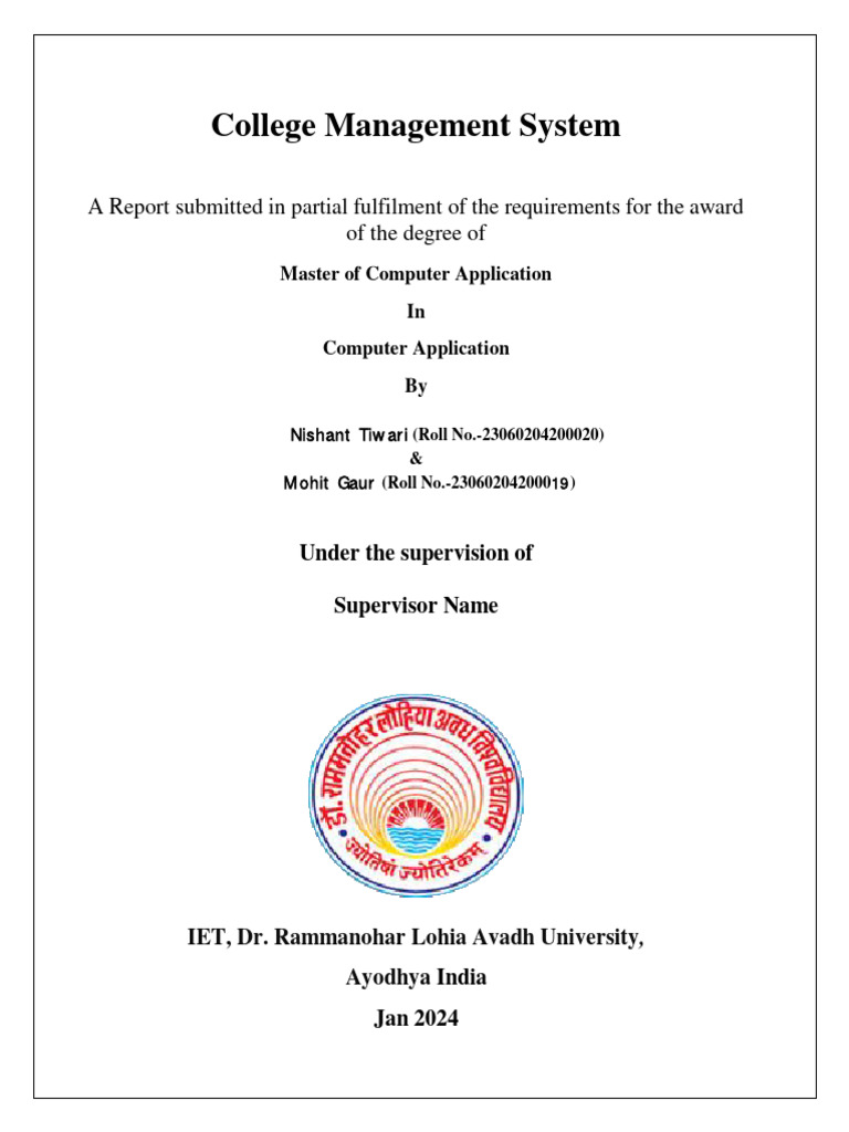 Project - Report - College - Management - System (1) Rashmi Pal2 | PDF ...