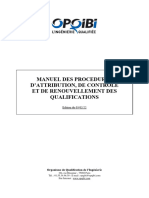 Manuel Des Procedures D'attribution, de Contrôle Et de Renouvellement Des Qualifications