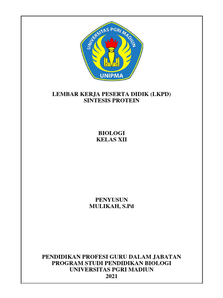 LKPD Sintesis Protein Kelas XII | PDF | Seni | Sains & Matematika