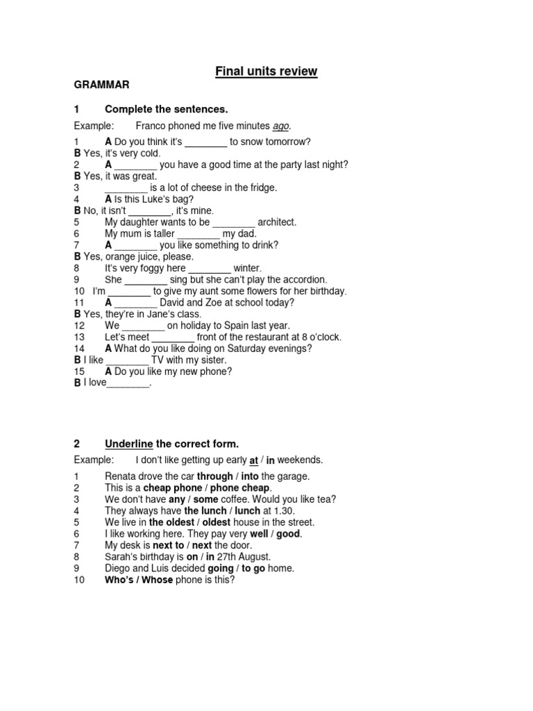 Grammar and Vocabulary Review Exercises | PDF | Melbourne | Sydney