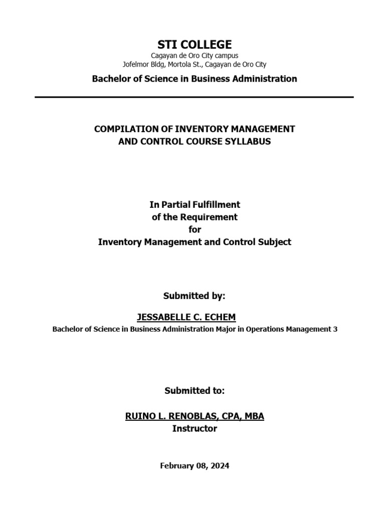 Inventory Management | PDF | Inventory | Balance Sheet
