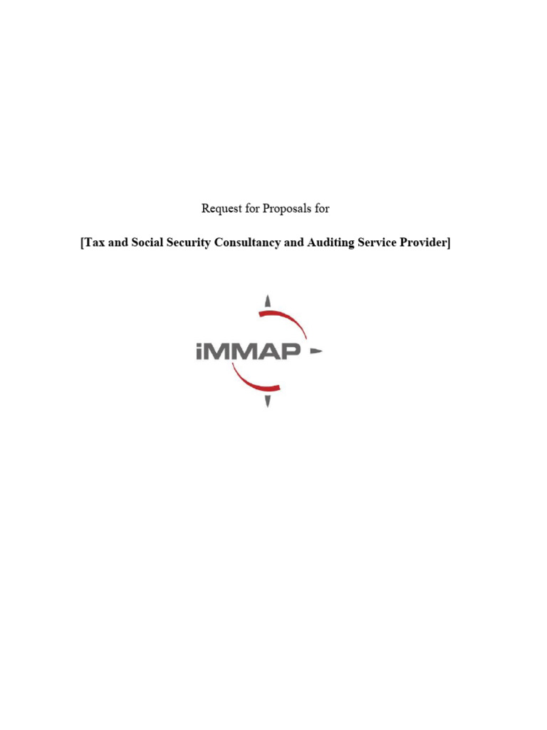 Tax & Social Security RFP | PDF | Request For Proposal | Audit