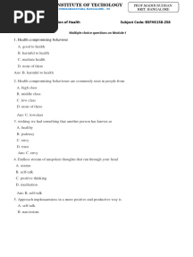 SFH-Module Wise MCQs