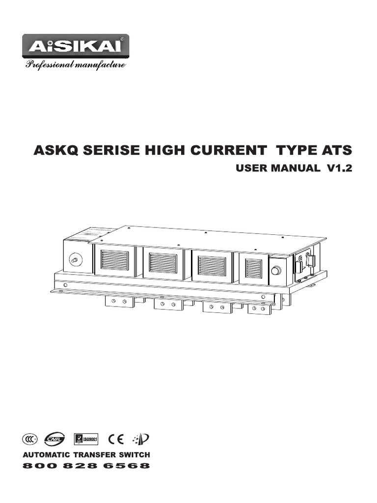 ASKQ High Current Automatic Transfer Switch Manual-V1.2 | PDF