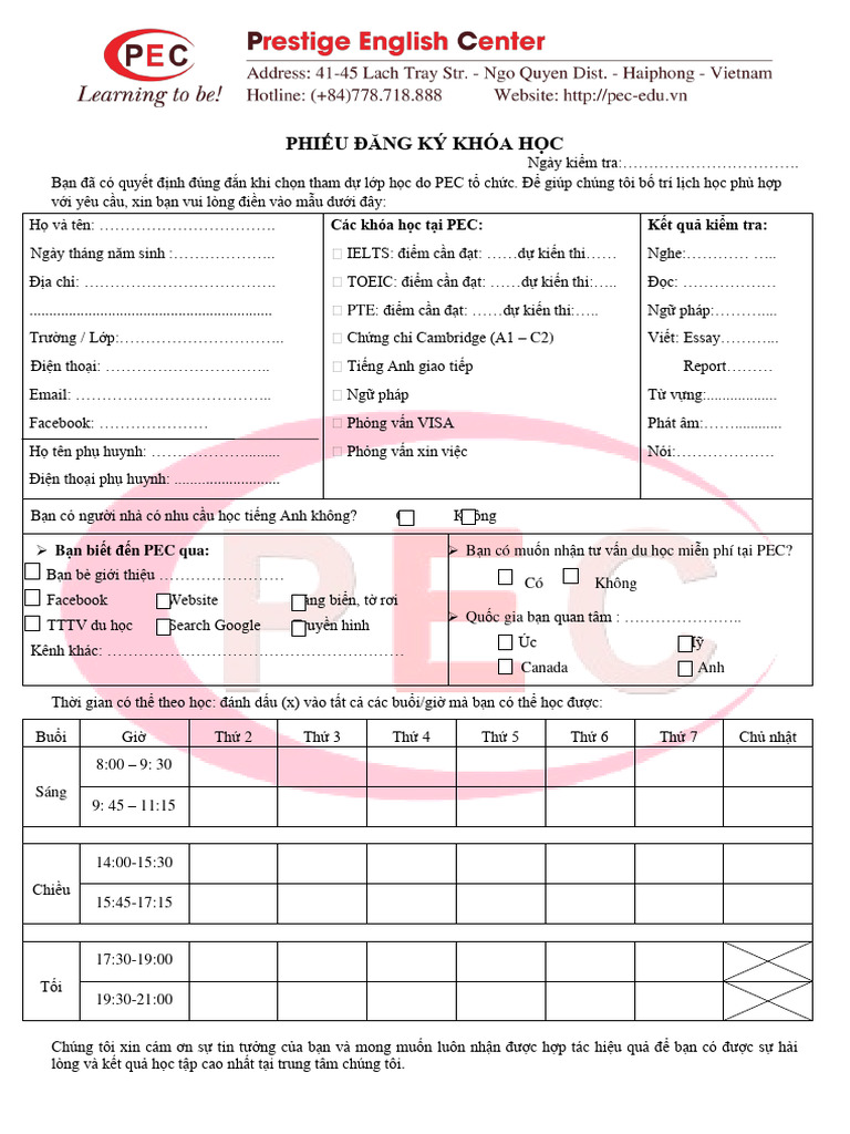 Pte Upper Placement Test Pdf