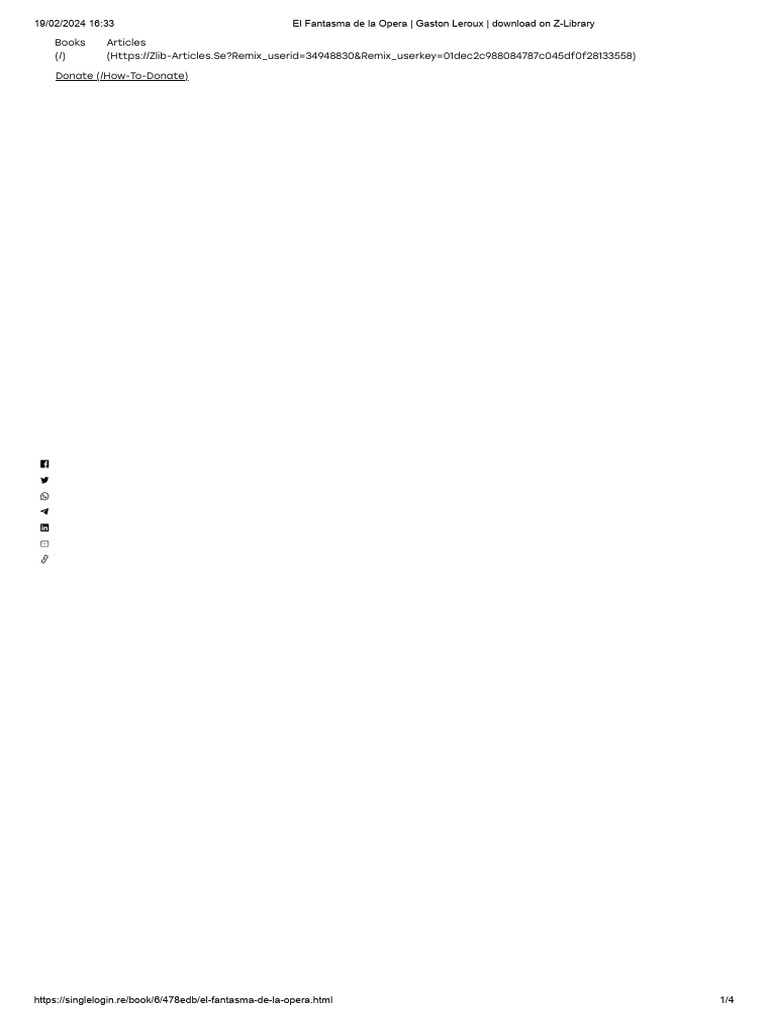 El Fantasma de La Opera - Gaston Leroux - Download On Z-Library | PDF