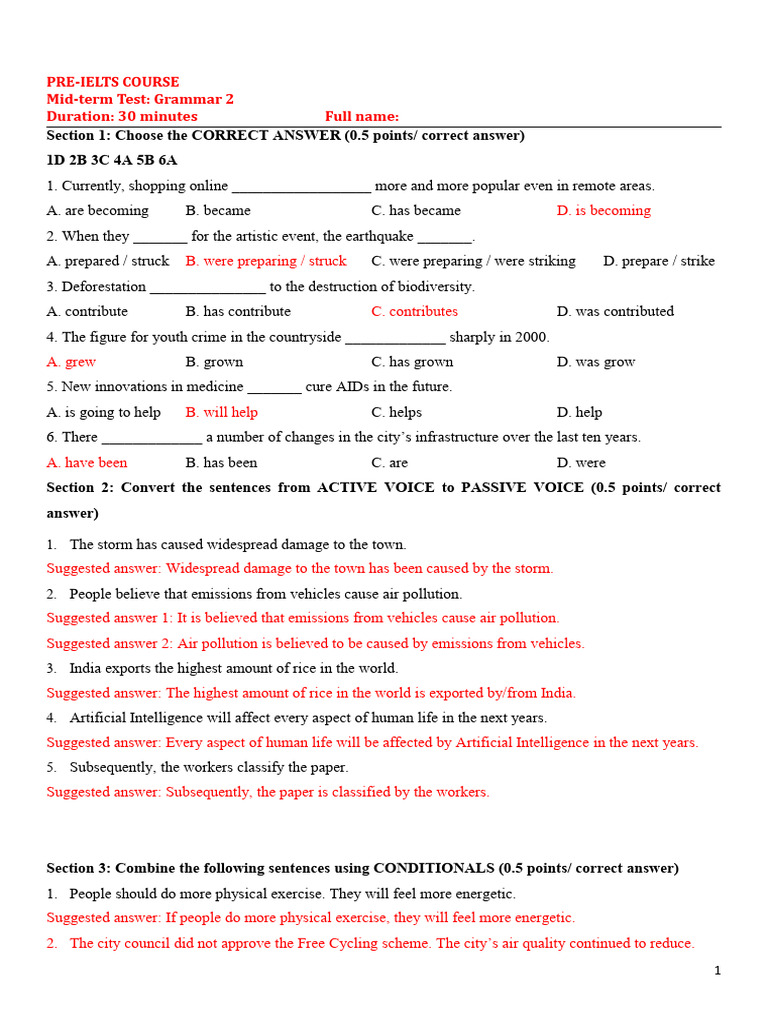 G2 - Mid Test Oct 2022 - KEY - Edited | PDF | Human Impact On The ...