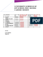 Clu Schedule of Old and New Fees