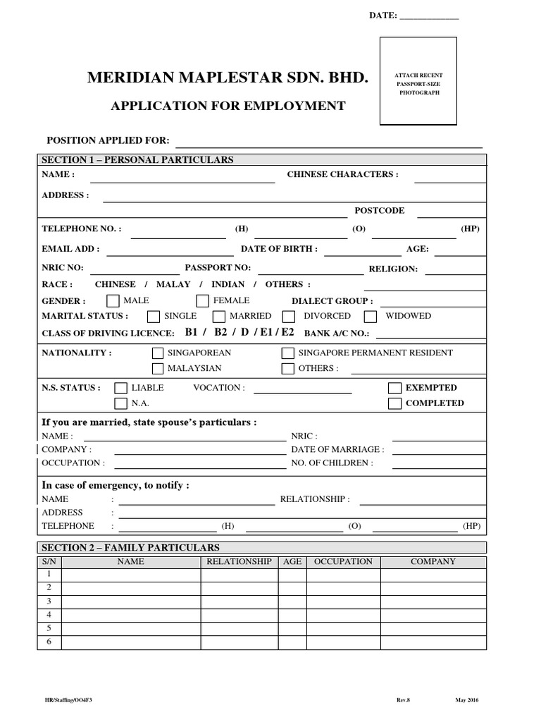 Meridian Maplestar Job Application Form PDF Justice Crime & Violence