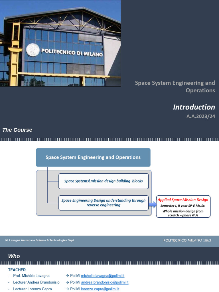 Space System Engineering Course Overview | PDF | Systems Engineering ...