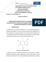 Determinación de Cafeína en Red Bull. Patricia Pieters Informe Nro. 2 Lab de CSC III