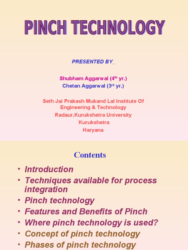 Pinch Technology by Shubham | PDF | Heat Exchanger | Heat