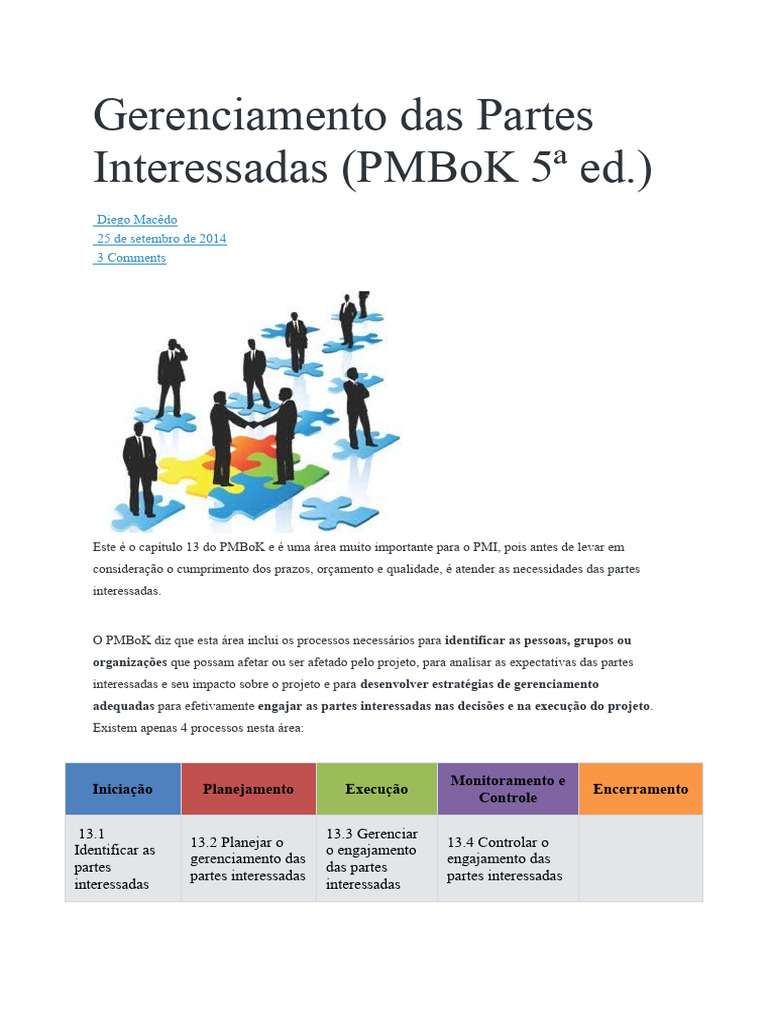 Gerenciamento Das Partes Interessadas | PDF | Partes interessadas ...