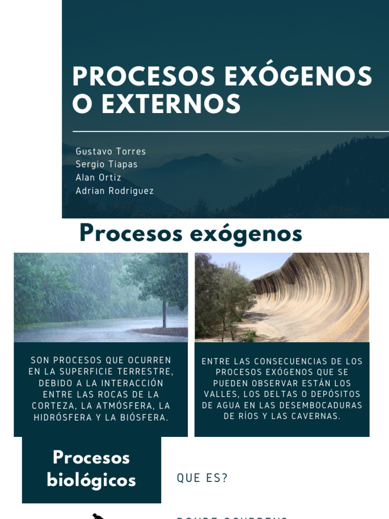 Procesos Exógenos en la Tierra | PDF | Hogar, jardinería y bricolaje ...