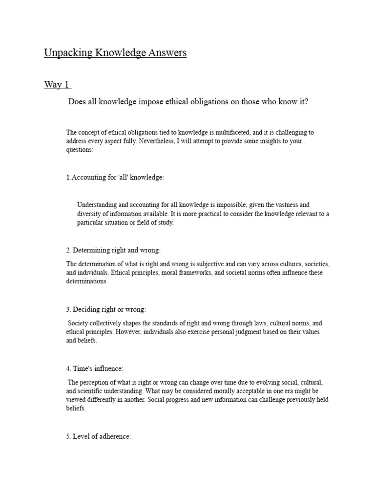 Ethical Obligations and Knowledge Production | PDF | Methodology ...