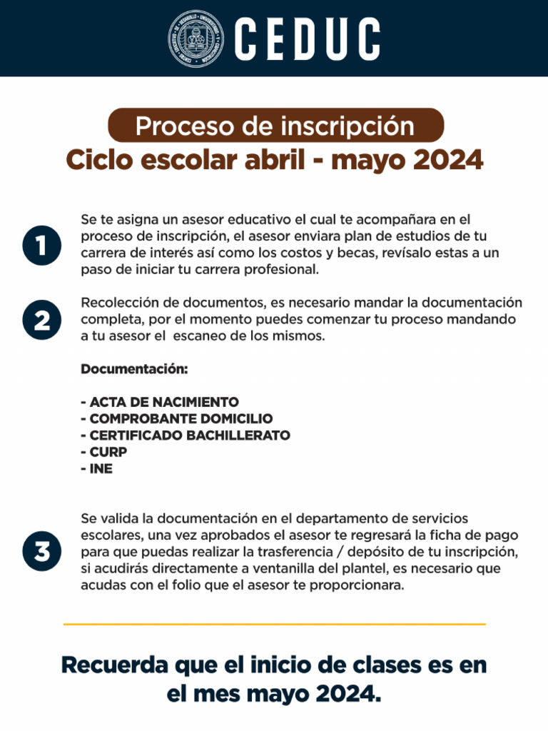 Proceso De Inscripción Pdf