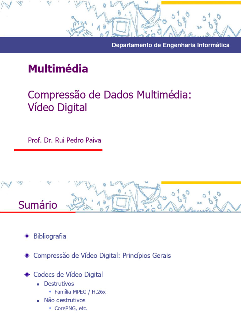 Compressão de Vídeo Digital: Princípios e Codecs | PDF | Novas mídias ...