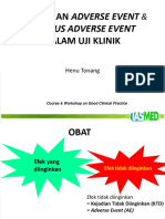 Pelaporan AE (Adverse Event) Dan SAE (Serious AE) Dalam Uji Klinik - DR Henu Tonang