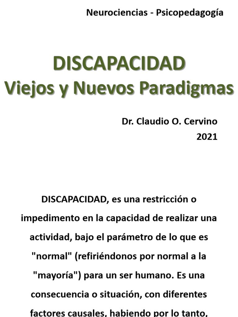 Paradigmas de la Discapacidad Intelectual | PDF | Invalidez ...