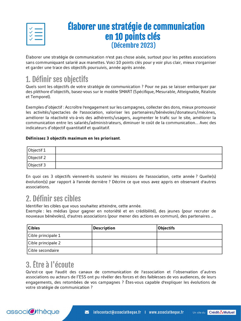 Stratégie de communication en 10 étapes | PDF | la communication ...
