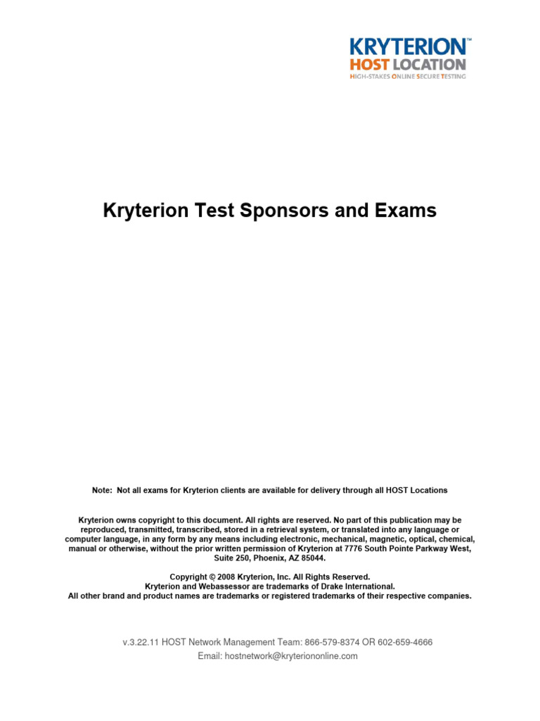Host Test Sponsors Exams | PDF | Journeyman | English As A Second Or ...