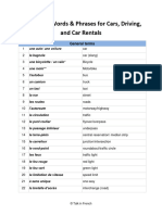 168 French Words For Cars, Driving, and Rentals