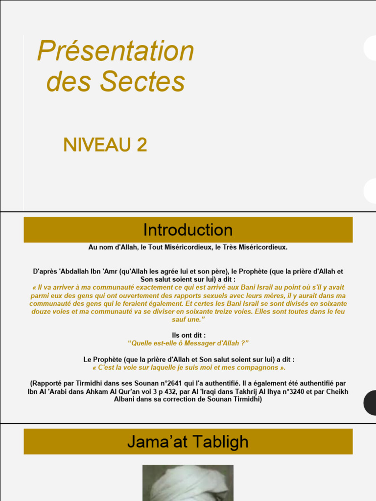 Analyse des Sectes Islamiques | PDF | Allah | Mahomet
