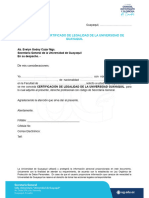 Solicitud de Certificado de Legalidad de La Universidad de Guayaquil - Ug