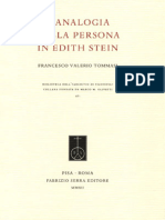 (Biblioteca Dell'Archivio Di Filosofia) Francesco v. Tommasi - L' Analogia Della Persona in Edith Stein-Fabrizio Serra Editore (2012)