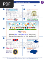 Worksheet Social Studies Grade 7 Causes of The Civil War 1