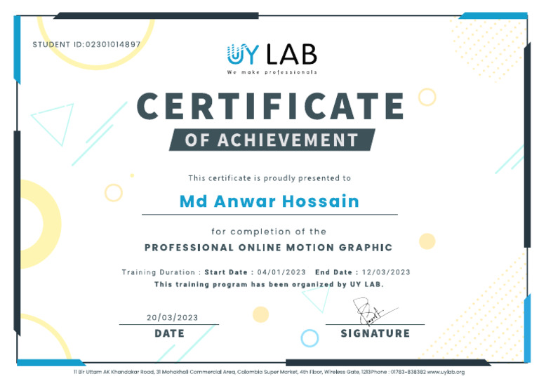 Certificate Motion Graphics | PDF