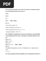 Probability Questions Cbse Class 10