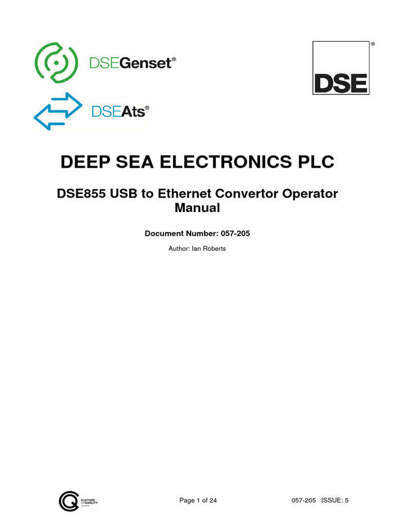 DSE855 Operators Manual | PDF | Usb | Usb Flash Drive