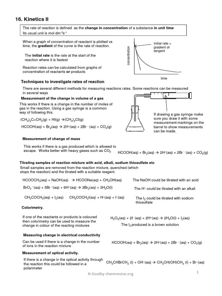 Reaction Kinetics II Edexcel | PDF | Reaction Rate | Reaction Rate Constant