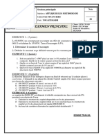 Examen Session Principale Appliquer Les Methodes de Calcul Financiers MF