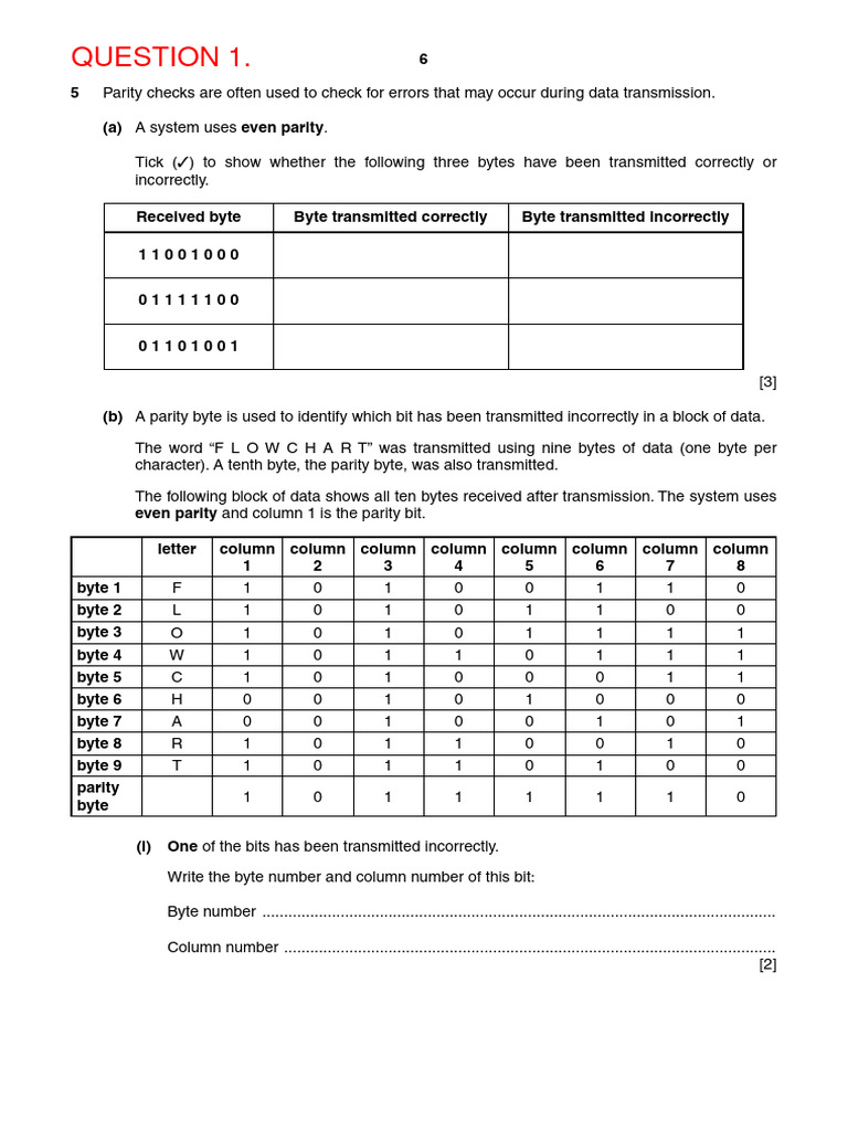 Telecommunications Example Of Error Detection