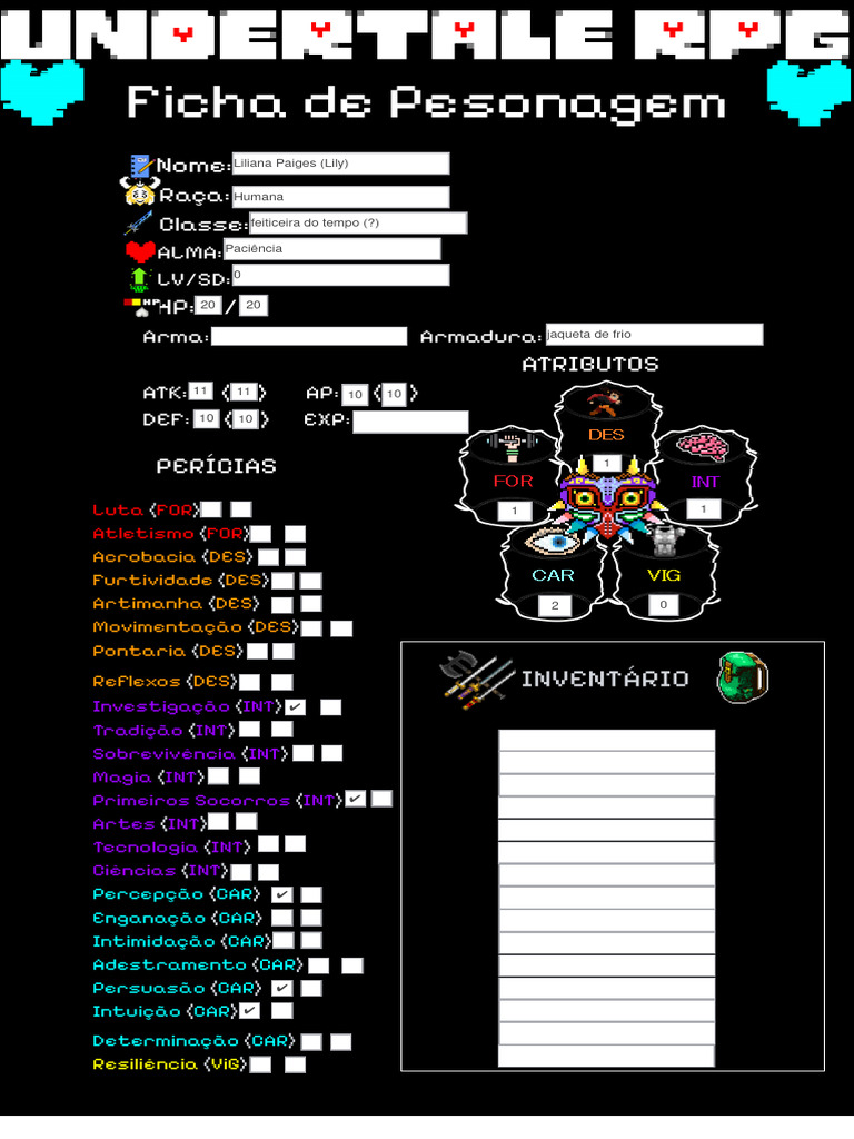 Ficha de Personagem RPG Undertale | PDF | Direito