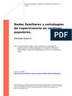 Gerardo Rossini. (2001) - Redes Familiares y Estrategias de Supervivencia en Sectores Populares