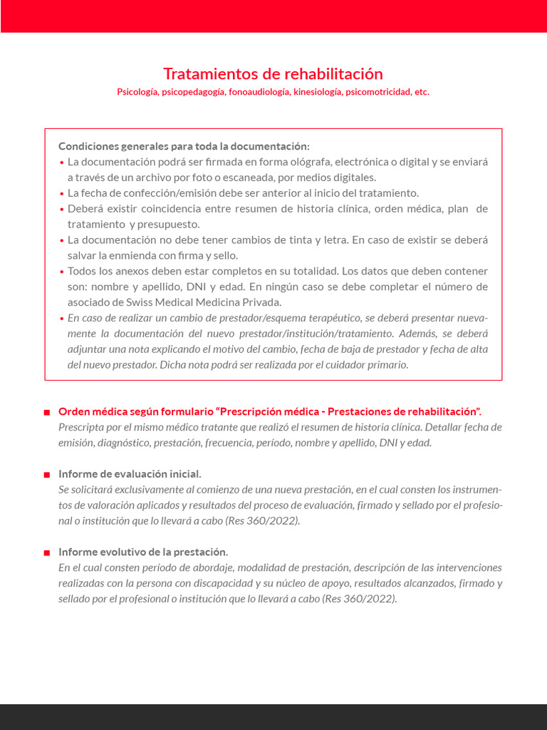 Requisitos para Documentación de Rehabilitación | PDF | Medicina ...