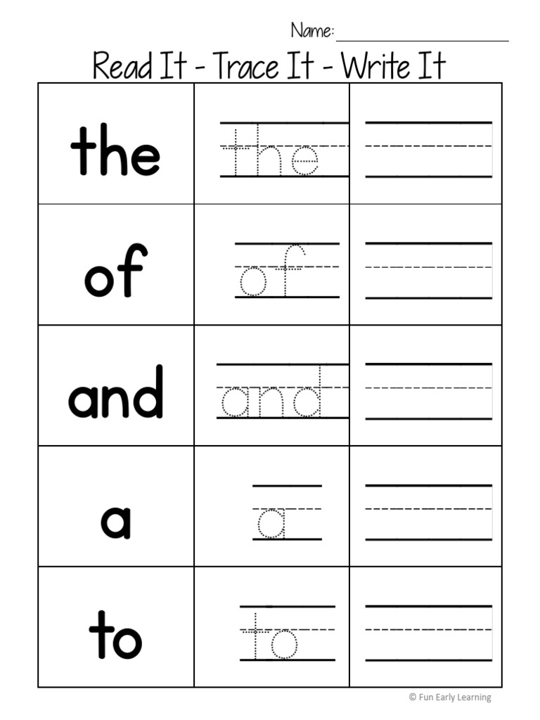 Read It - Trace It - Write It1 | PDF | Cognition | Learning